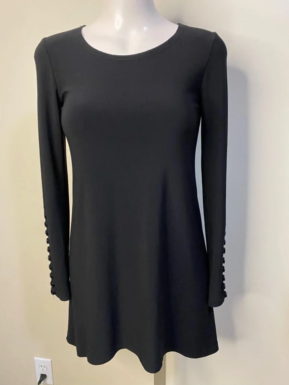 Joseph Ribkoff Black Long-Sleeve midi Dress - Picture 2 of 6